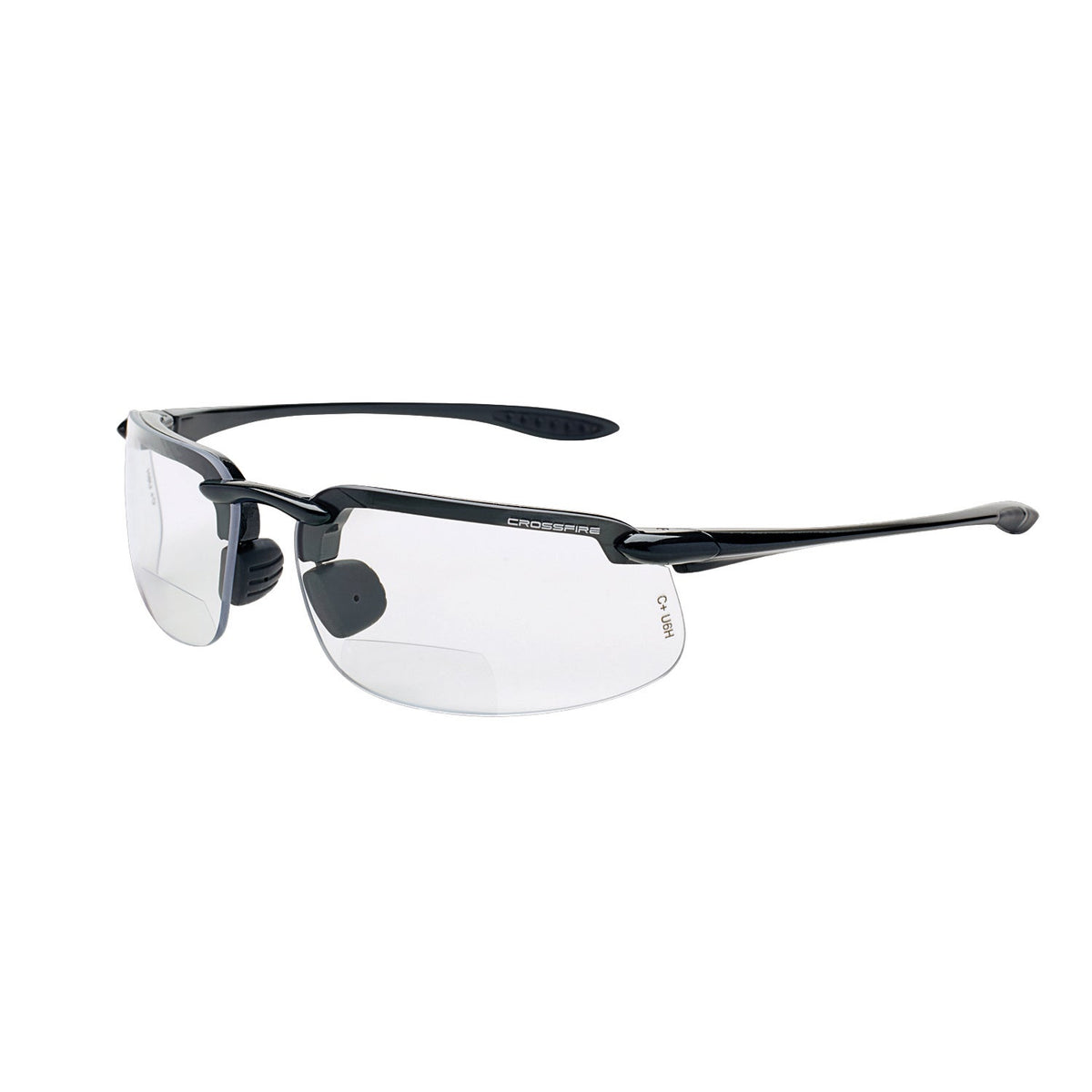 Crossfire ES4 Magnifier Safety Eyewear - Pearl Gray Frame - Clear Lens - 2.0 Diopter