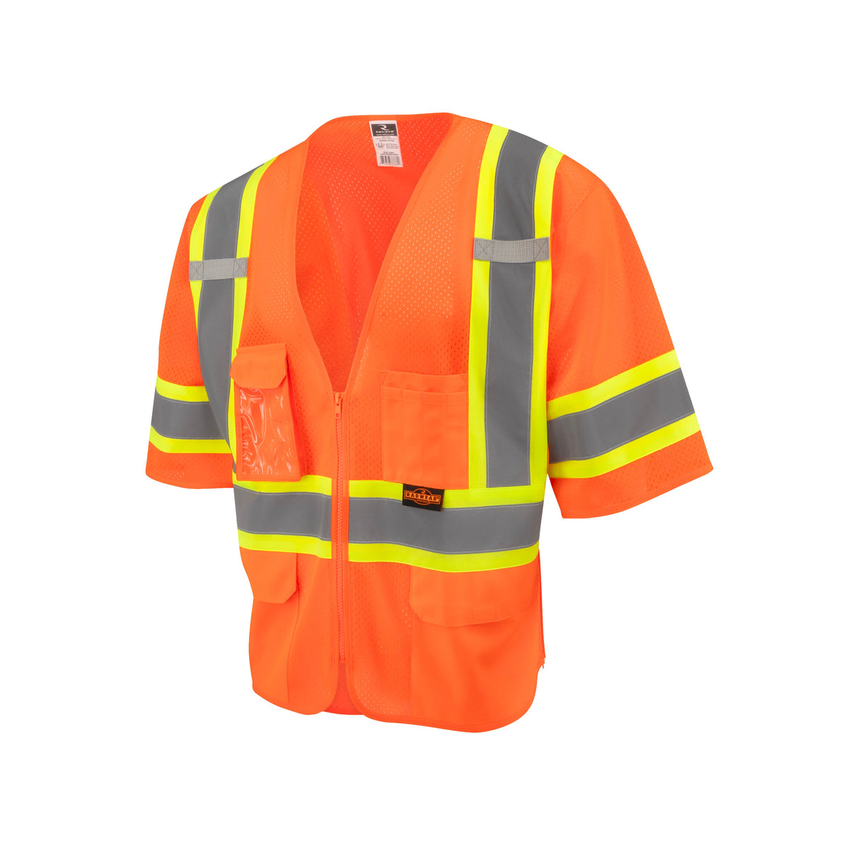 Radians SV232-3 Two Tone Surveyor Type R Class 3 Mesh Safety Vest with Dual Side Zippers