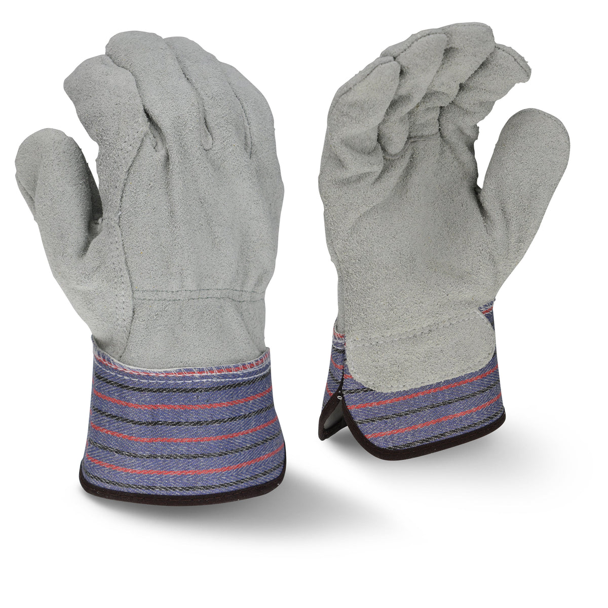 Radians RWG3206 Full Regular Shoulder Gray Split Cowhide Leather Palm Glove