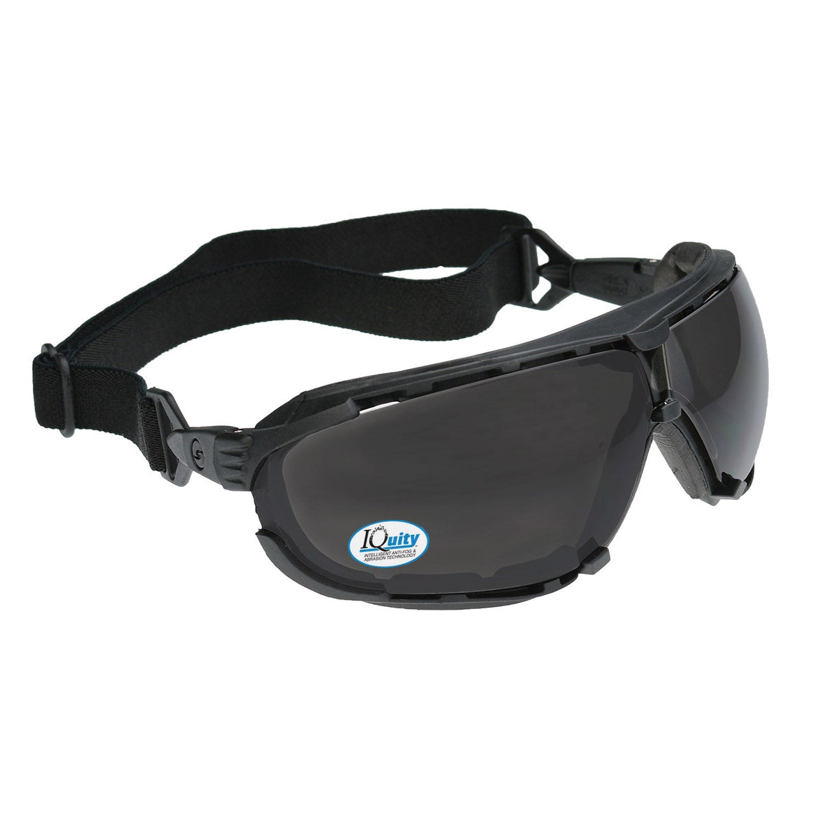 Radians Dagger™ IQ - IQuity Anti-Fog Foam Lined Safety Goggle - Black Frame - Smoke IQ Anti-Fog Lens