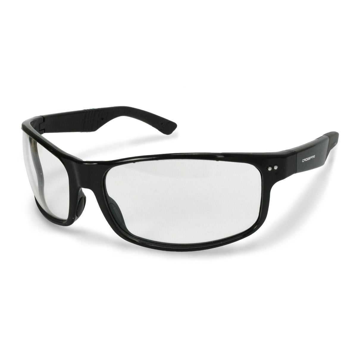 Crossfire CK7™ Premium Safety Eyewear - Shiny Black Frame - Clear Lens