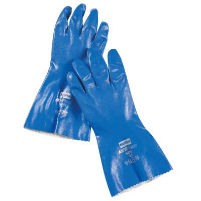 Nitri-Knit™ Supported Nitrile Gloves, Elastic Cuff, Interlock Lined, 9, Blue