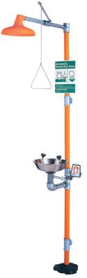 Eye Wash &amp; Shower Stations, 11 1/2 in, SS &amp; Safety Orange