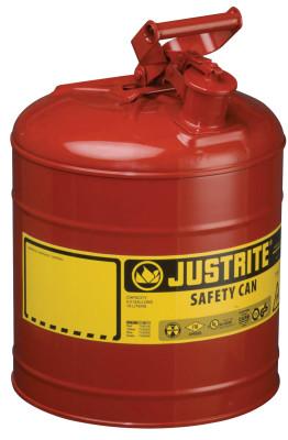 Type I Steel Safety Can, Flammables, 5 gal, Red