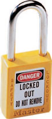 No. 410 &amp; 411 Lightweight Xenoy Safety Lockout Padlocks, Yellow, Keyed Differently