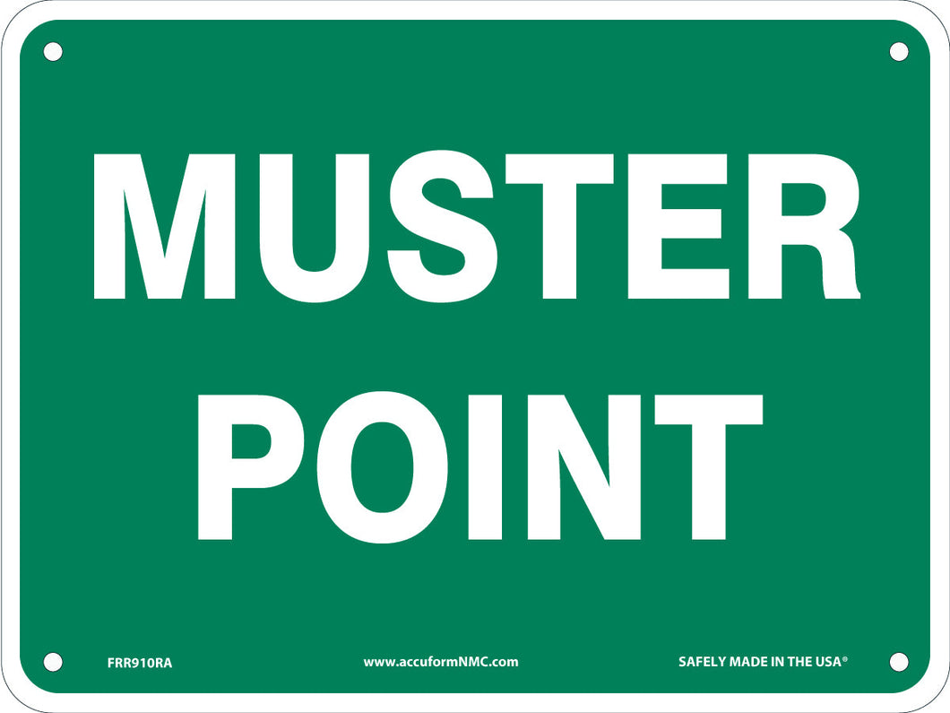 Sign MUSTER POINT 18x24 EG AL
