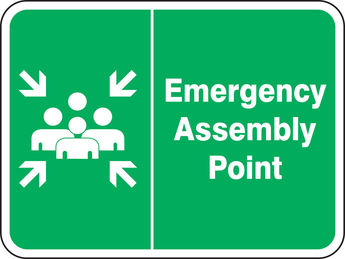 Sign EMERG ASM PT  18x24 EG AL