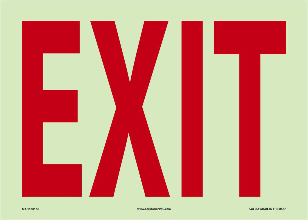 Sign EXIT 10X14 Glow Flex
