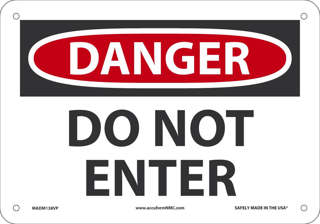 Sign DGR D/N ENT 7X10 PL