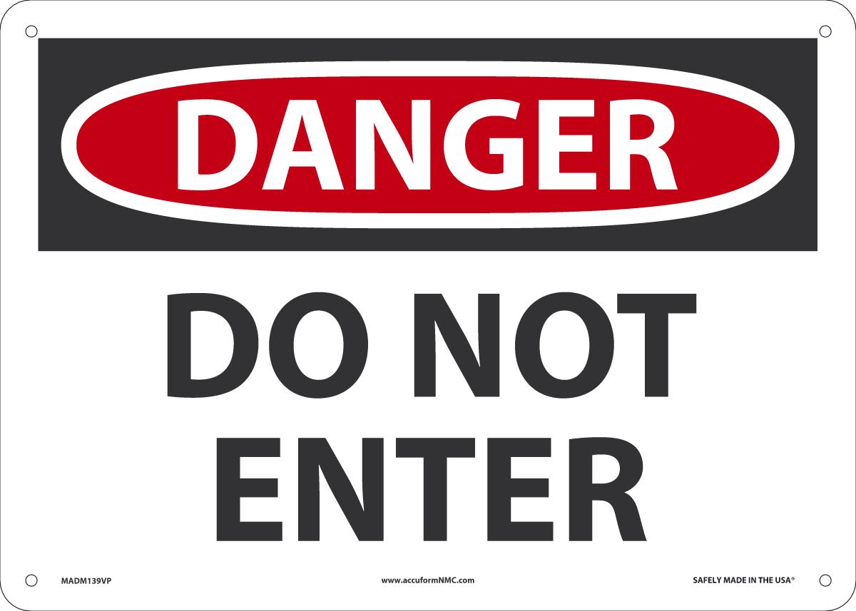 Sign DGR D/N ENT 10X14 PL