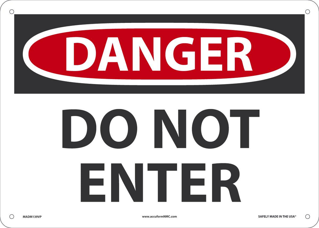 Sign DGR D/N ENT 10X14 PL