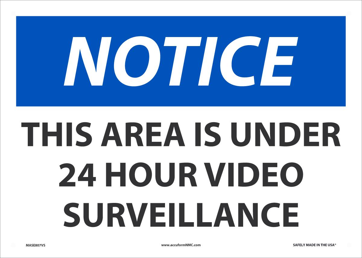 AREA UNDER 24 HR VID SURV 10X14 VN