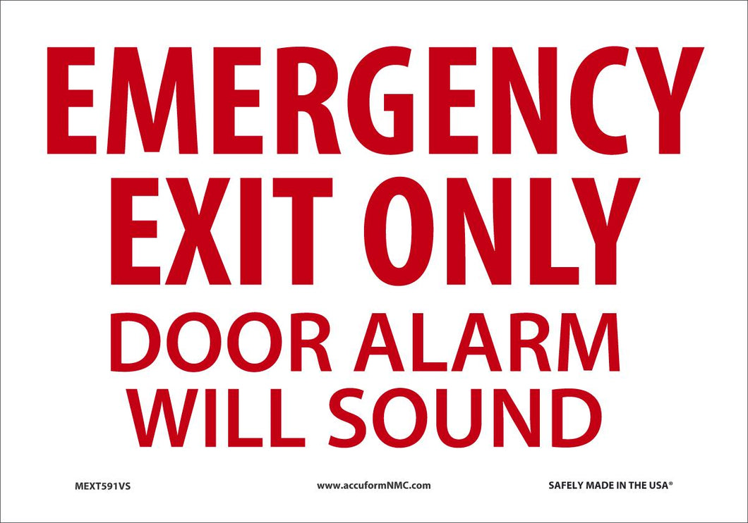 EMERG EXIT ONLY DOOR ALRM  7X10 VN