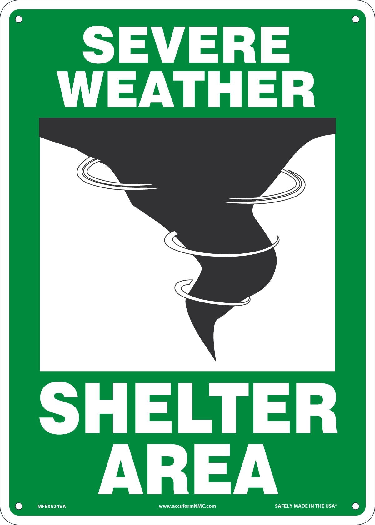 Sign SEV WEA SHELT AREA 14X10 AL