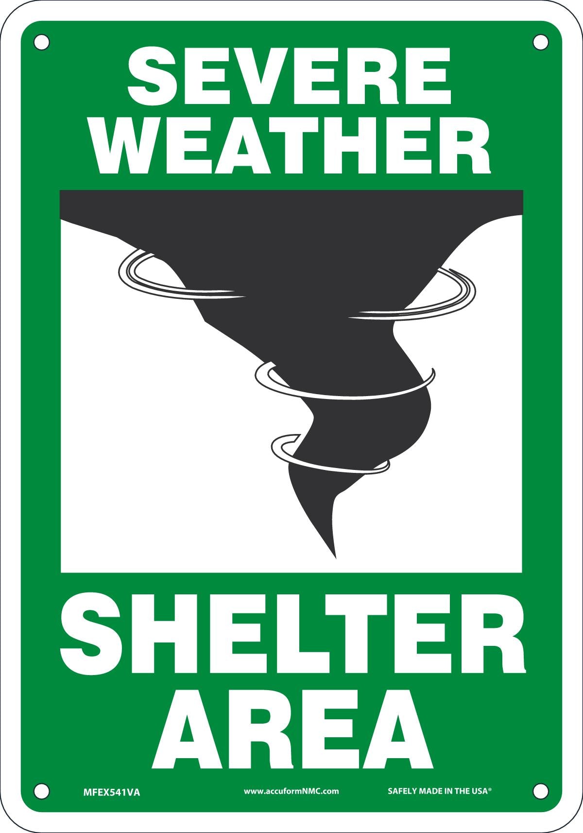 Sign SEV WEA SHELT AREA 10x7 AL