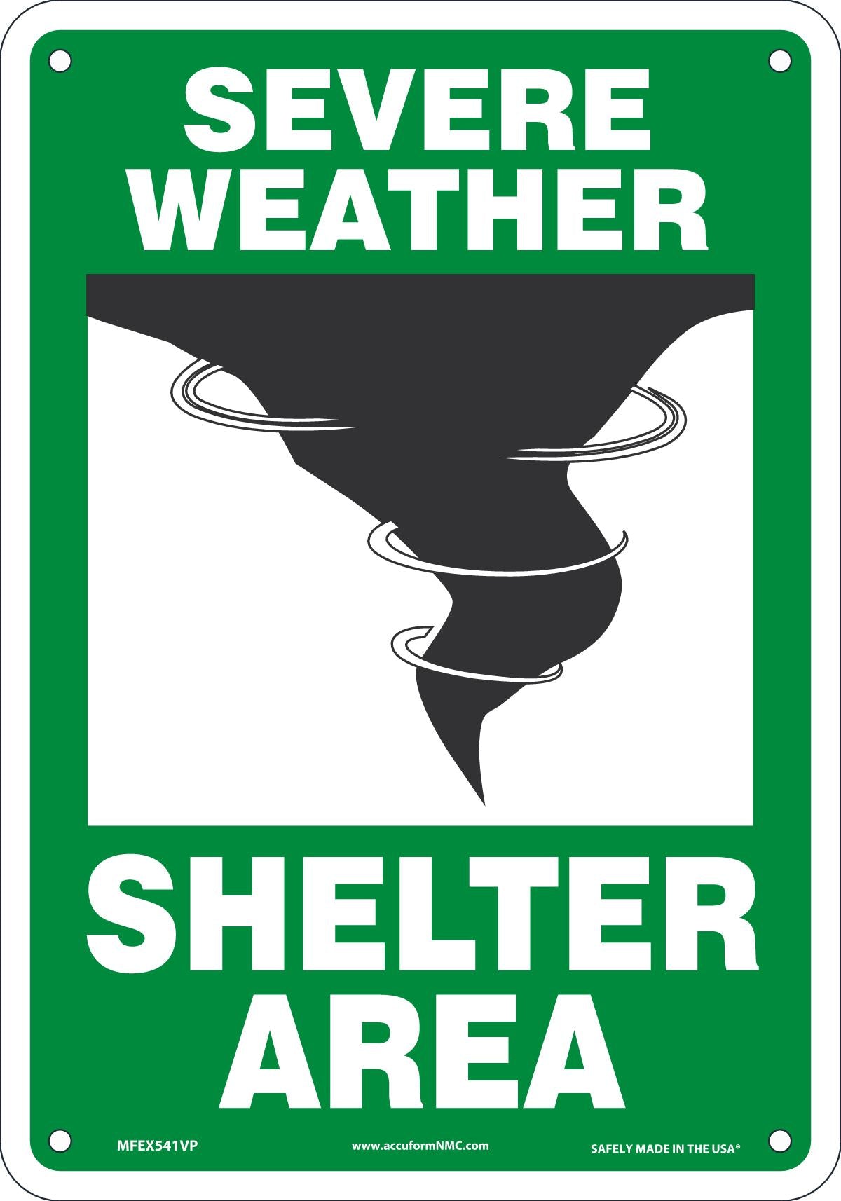 Sign SEV WEA SHELT AREA 10x7 PL