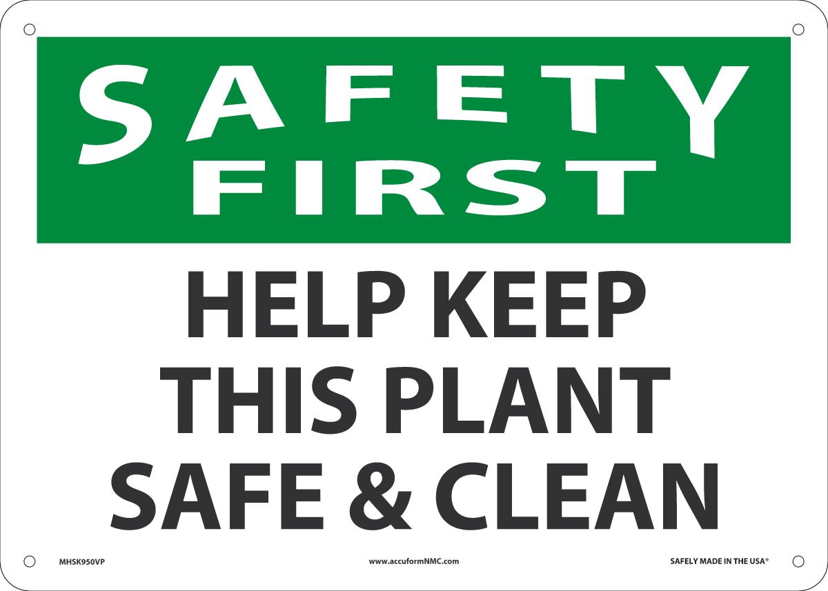 HELP KEEP PLNT SAFE &amp; CLN 10X14 PL