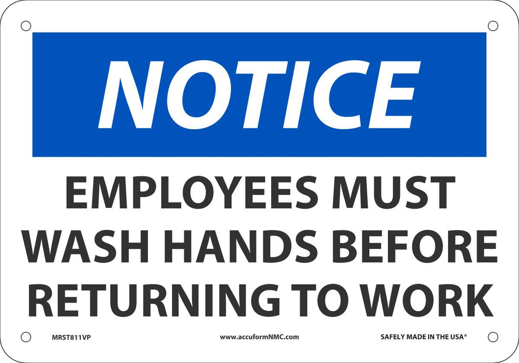 EMP WSH HANDS BEF RET WK  7X10 PL