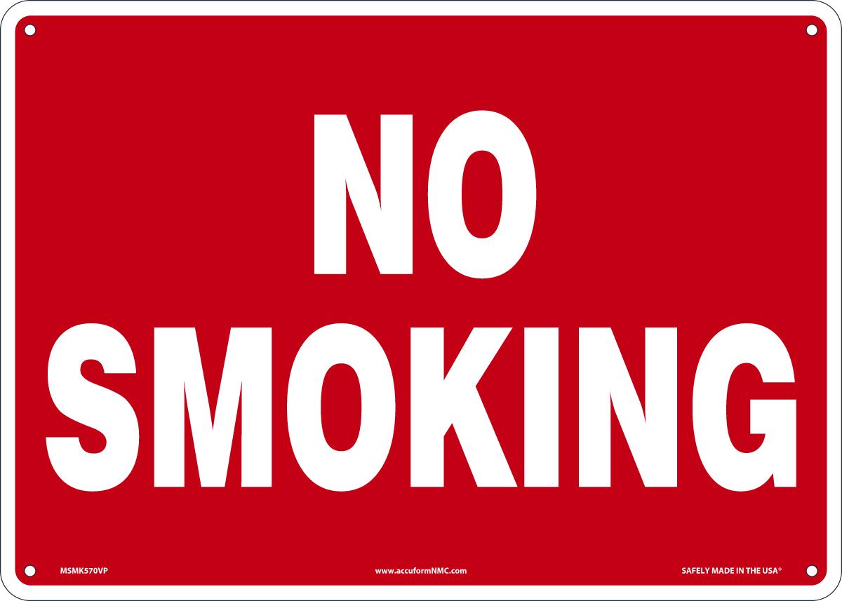 Sign NO SMK 10X14 PL