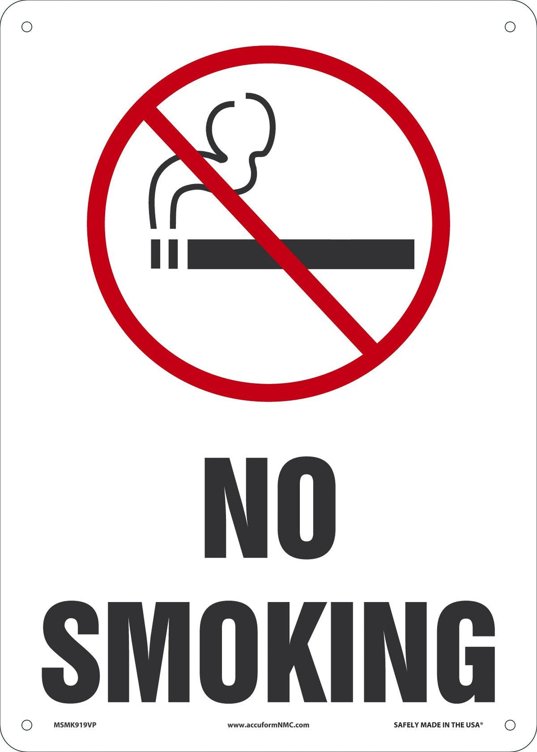 Sign NO SMK  14X10 PL