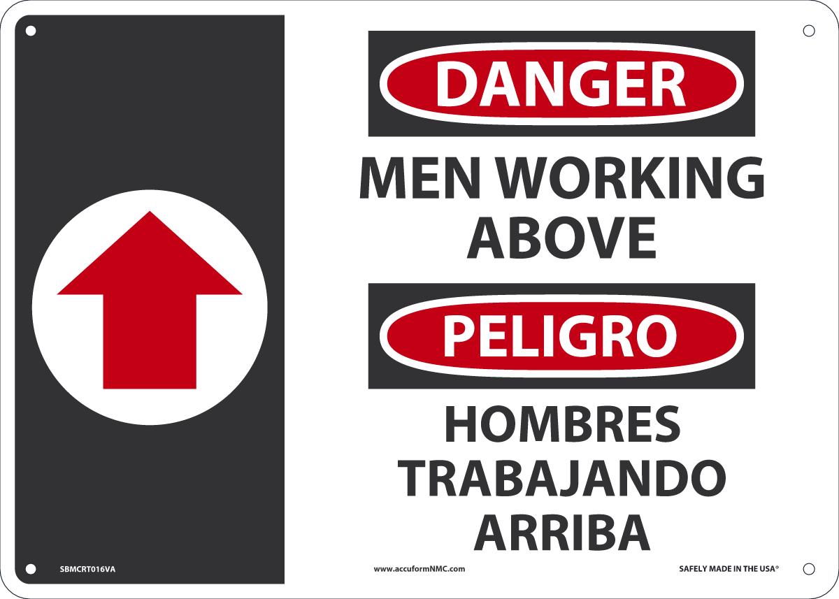 MEN WRKG ABOVE (Eng Span) 10X14 AL