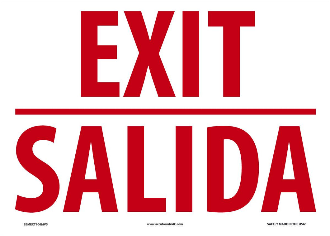 Sign EXIT (Eng Span) 10X14 VN