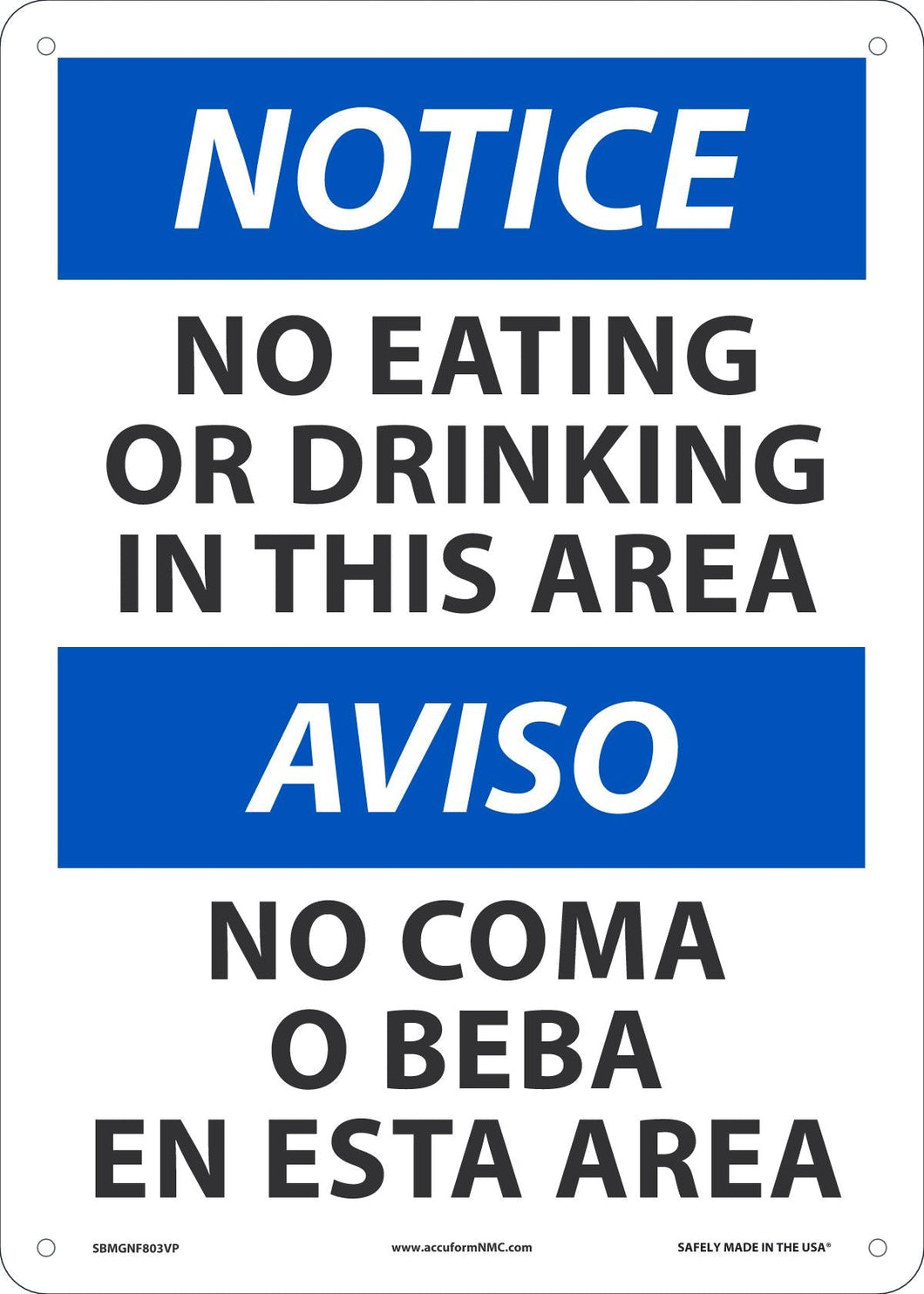 NO EAT/DRINK IN  AREA 14X10 PL
