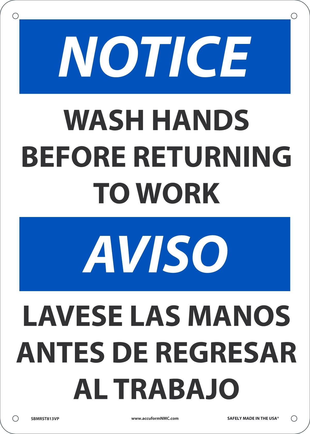 WASH HANDS BEF RET WK  14X10 PL
