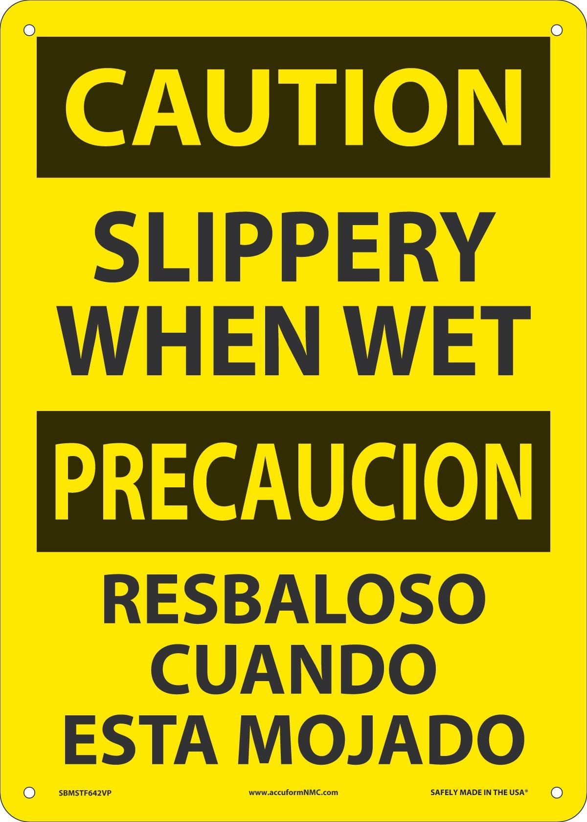 CAUT SLP WHEN WET 14X10 PL